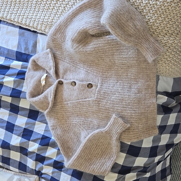 Sezane Sweaters - Sezane Micky Heather Neutral Cowl Neck Sweater, XS, EUC, Quiet Luxury Chic